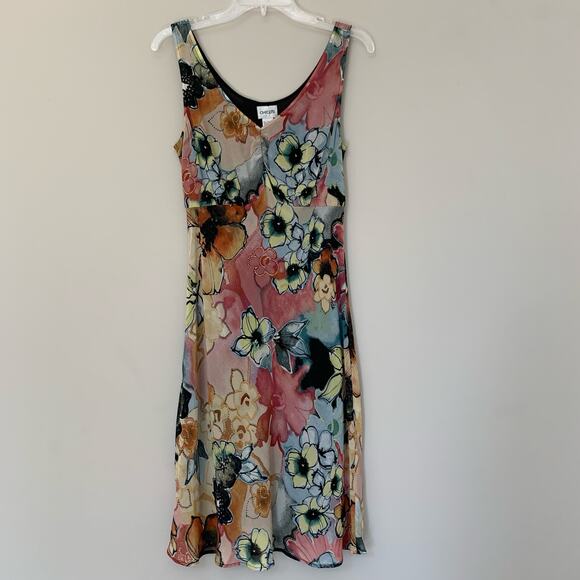 Chico's Dresses & Skirts - Chico's 100% silk midi tank dress fully lined floral print hand wash size M 8
